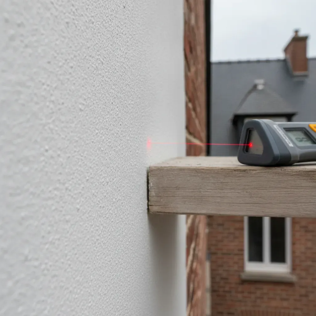Gros plan sur la texture d'une peinture anti-condensation blanche.